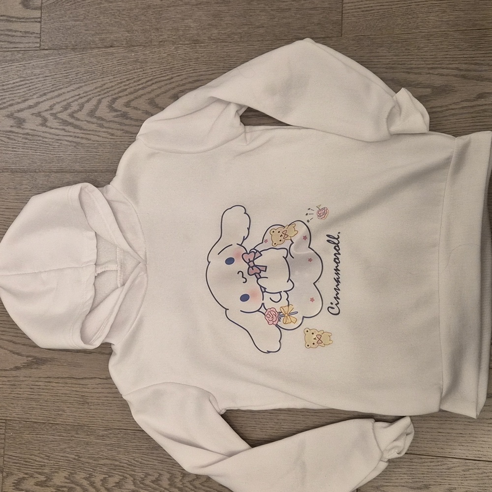 Kids Cute Cinnamoroll White Hoodie, Size 140cm, Size 7-8
